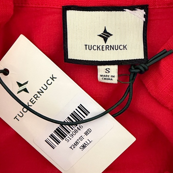 NWT Tuckernuck Hibiscus Red Linen Bella Dress Size S - Picture 13 of 16